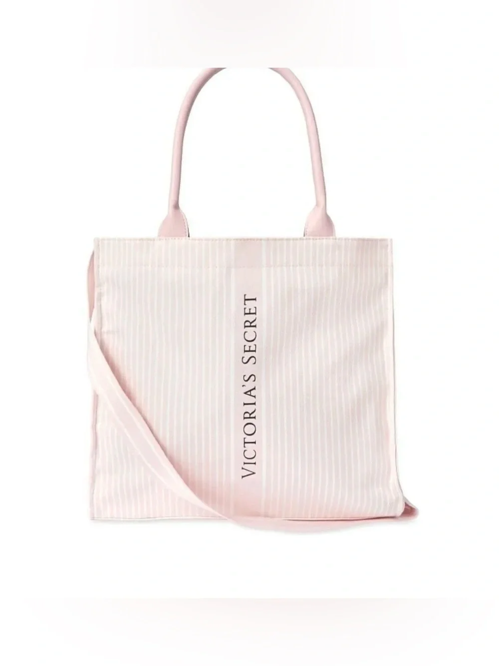 NWT Victoria’s Secret Blush Pink Canvas Tote Bag Everyday Shopper Travel Carryal